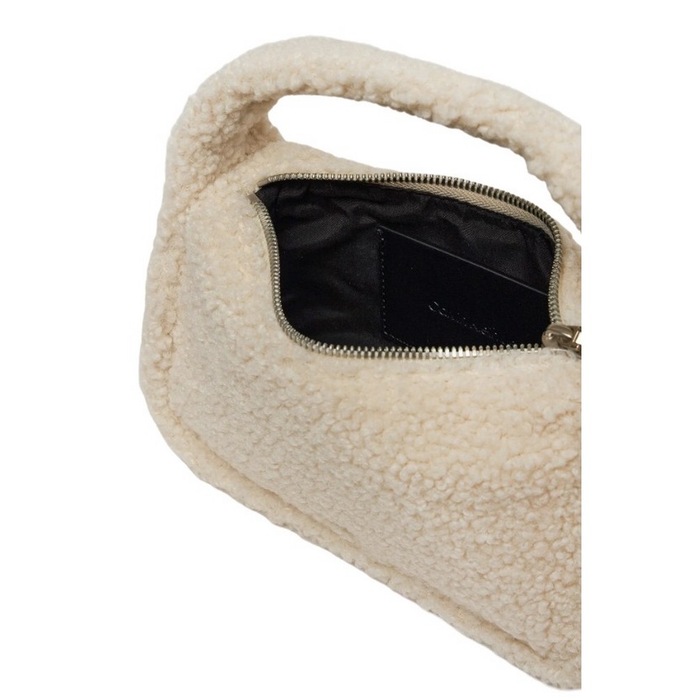 ★ ★ Women's CKJ Block Sherpa Mini Bag Ivory 4K3 CALVIN KLEIN JEANS SHERPA MINI ZIP20 ΤΣΑΝΤΑ ΓΥΝΑΙΚΕΙΑ ECRU